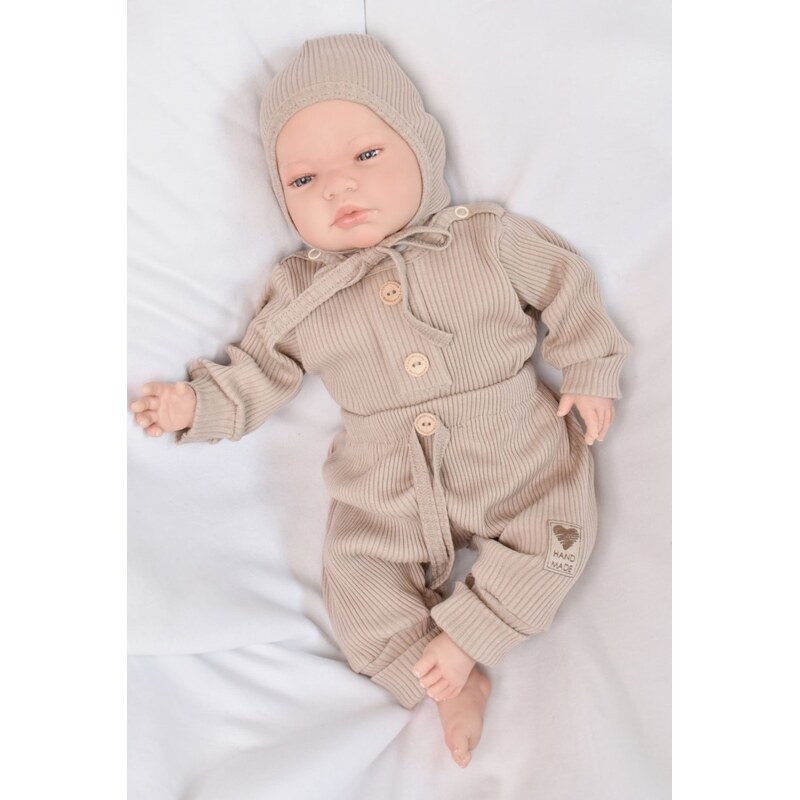 Baby Nellys 3-dílná žebrovaná soupr. Hand Made, body, tepláčky a 99844656