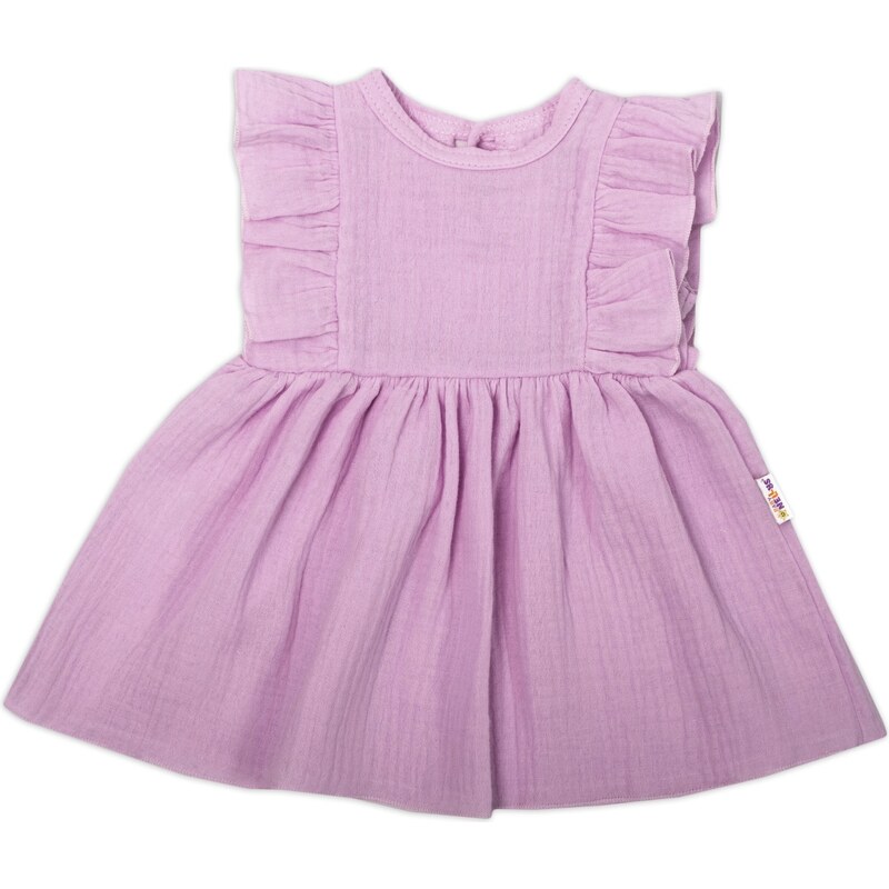 Baby Nellys Lehké mušelínové šatičky pro holčičky, lila, 99890210
