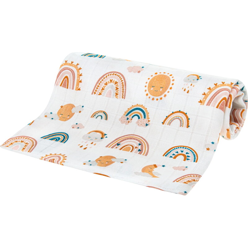 BocioLand Bambusová mini plenka lux, 30x30cm, Duha 99927551