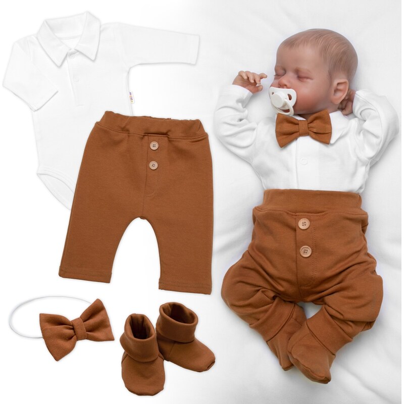 Baby Nellys 4D sada pro chlapečky Baby Elegán - karamelová 102845241