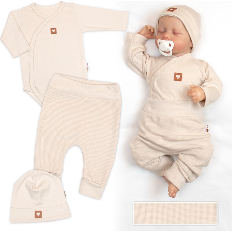 Baby Nellys Rostoucí 3dílná sada pro miminko Nature - béžová 99563862
