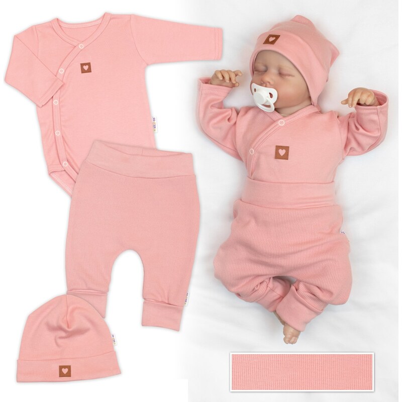 Baby Nellys Rostoucí 3dílná sada pro miminko Nature - korálová 99563861
