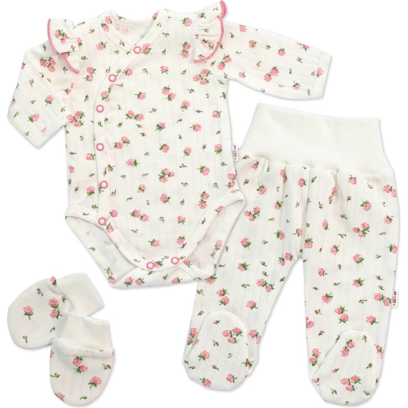 MBaby Bavlněná 3D sada, zavinovací body, polodupačky + rukavičky