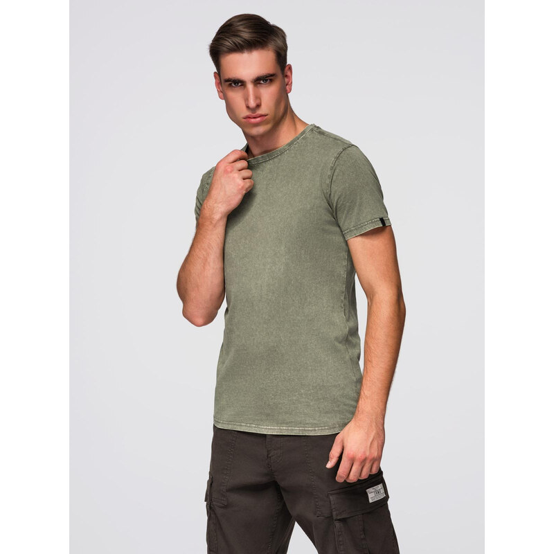Ombre Mens t-shirt with wash effect - olive