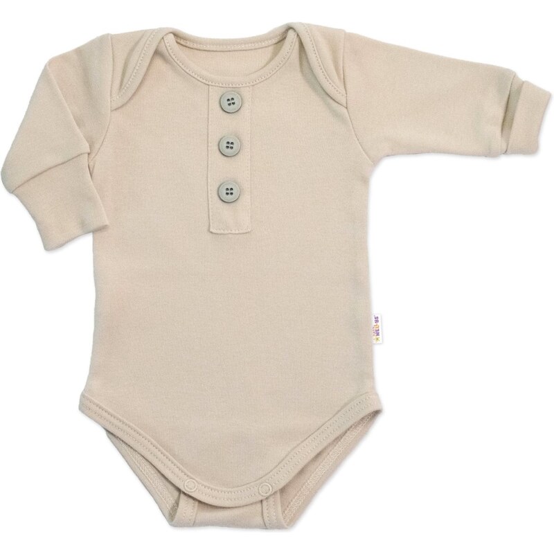 Baby Nellys Rostoucí body NATURE, dlouhý rukáv s knoflíčky, bavlna, 109661200