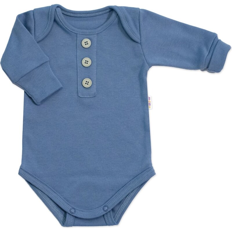 Baby Nellys Rostoucí body NATURE, dlouhý rukáv s knoflíčky, bavlna, 109316035
