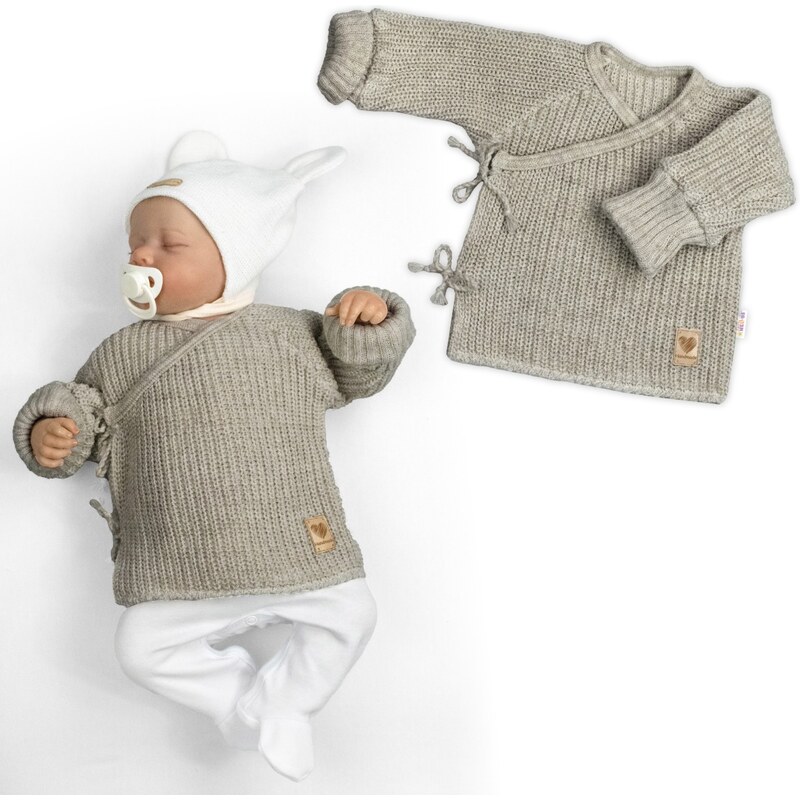 Baby Nellys Kojenecký svetřík, rostoucí, na zavazování na boku - tm. 104959626
