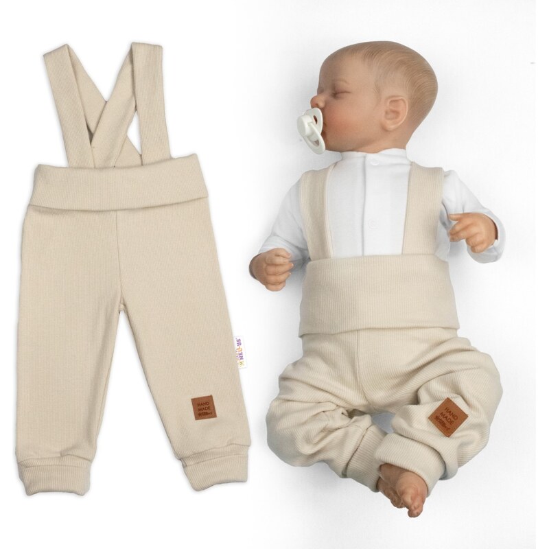 Baby Nellys Rostoucí legíny se šlemi, žebrované s širokým pásem - 105422087
