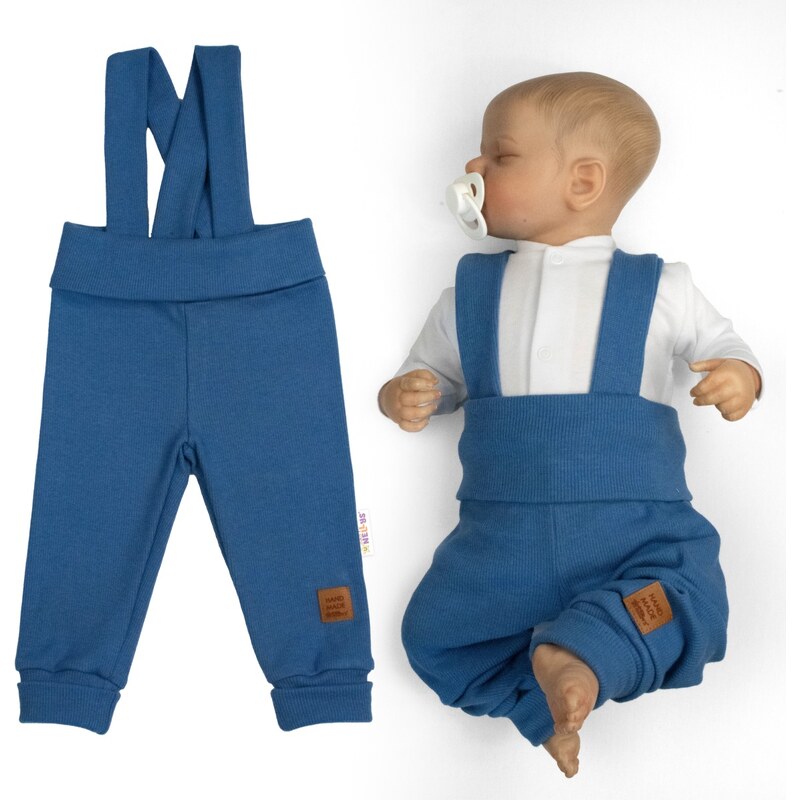 Baby Nellys Rostoucí legíny se šlemi, žebrované s širokým pásem - 105422093
