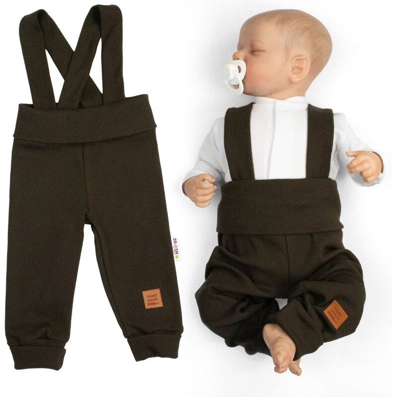 Baby Nellys Rostoucí legíny se šlemi, žebrované s širokým pásem - 105422092