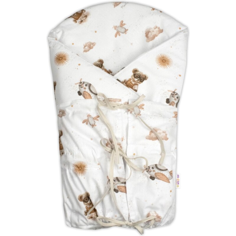 Baby Nellys Klasická retro zavinovačka LALLY šněrovací s výplní, Méďa 105263087