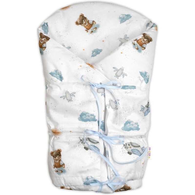 Baby Nellys Klasická retro zavinovačka LALLY šněrovací s výplní, Méďa 105263086