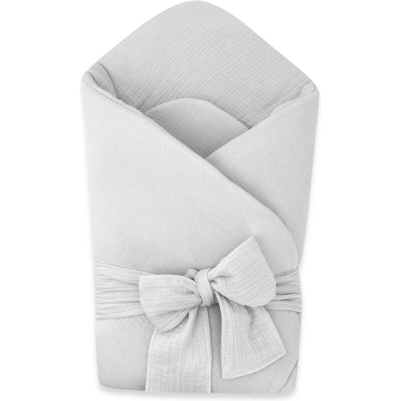 Baby Nellys Elegantní mušelínová zavinovačka s vázáním Nature, 75x75 109334505