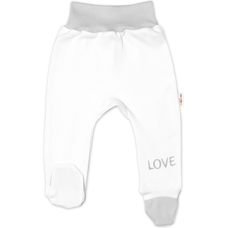 Baby Nellys Kojenecké polodupačky, bílé - Love 112818096