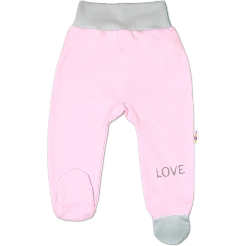 Baby Nellys Kojenecké polodupačky, růžové - Love 99062198