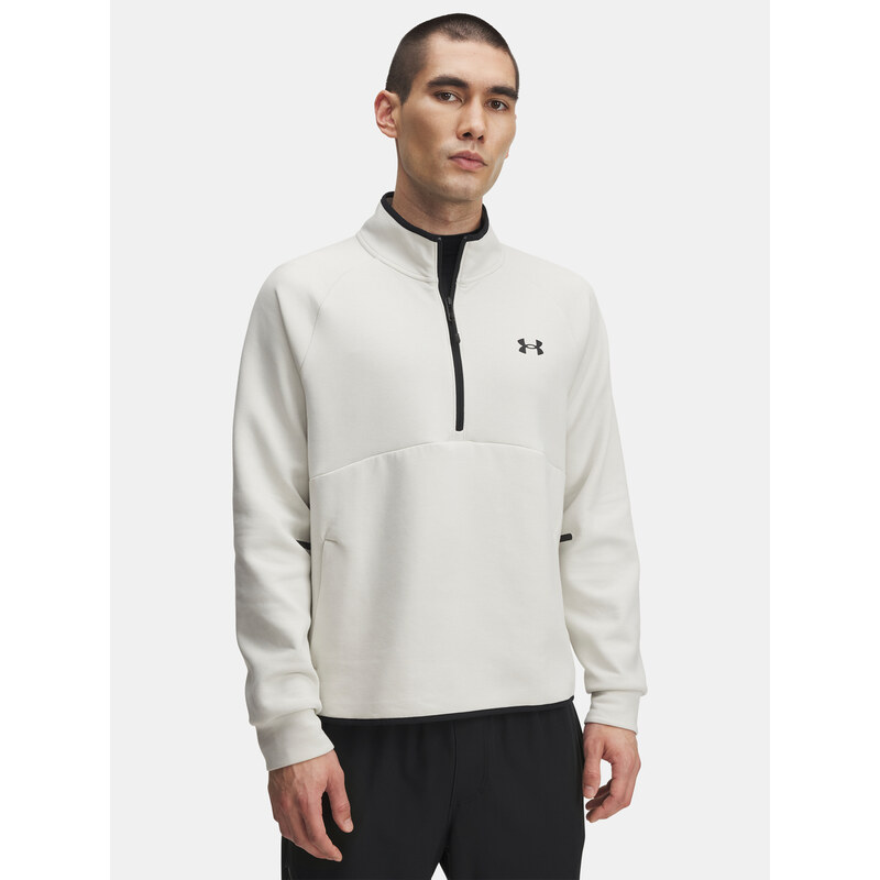 Pánská mMikina Under Armour UA Unstoppable Flc Half Zip-WHT -
