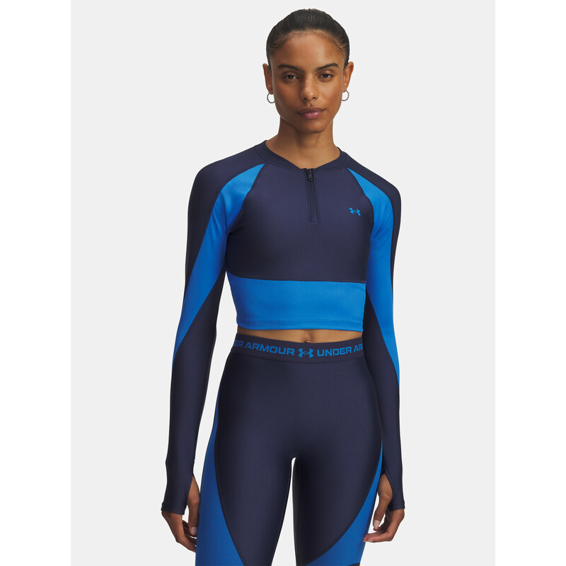Dámské tričko Under Armour UA HG Rib 1/4 Zip-BLU - Dámské
