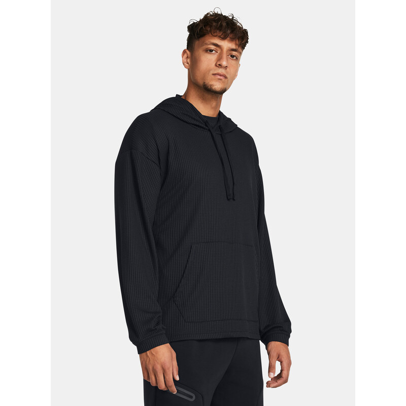 Pánská mMikina Under Armour UA Rival Waffle Hoodie-BLK - Pánské