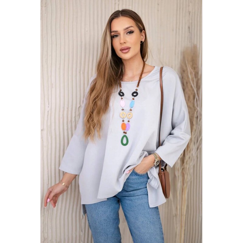 Fashionweek Oversize halenka s náhrdelníkem K17964