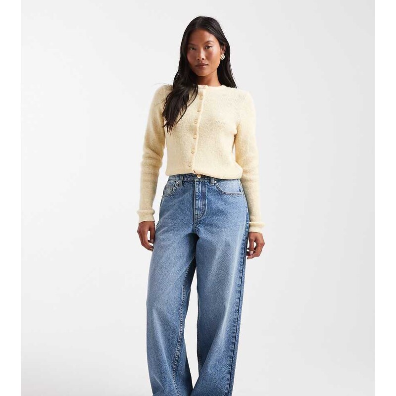 Miss Selfridge Petite baggy jean in mid blue wash