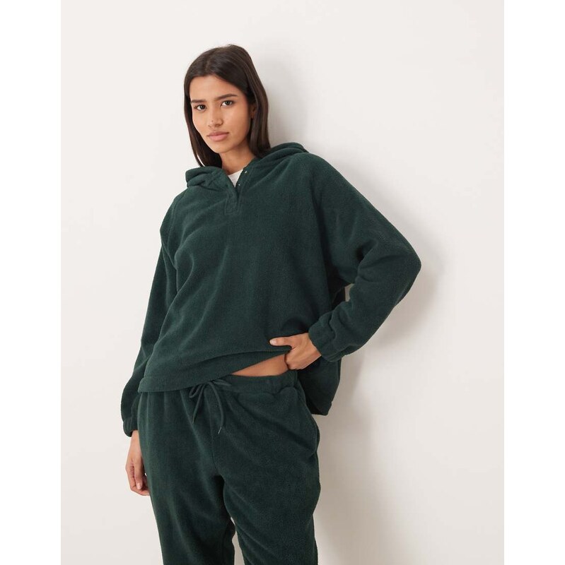 ASOS DESIGN microfleece oversized hoodie in forest green 109149198