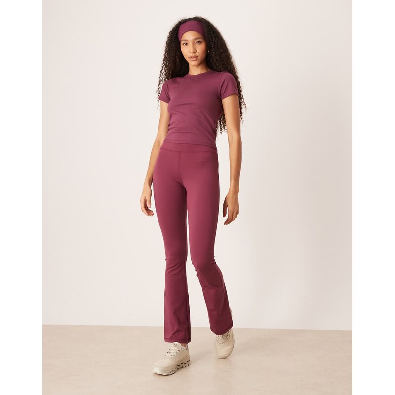 4505 Icon soft touch high waist slim kick yoga legging in burgundy 115513229