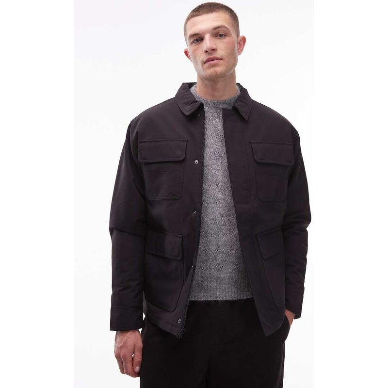 Vans drill chore nylon jacket in black