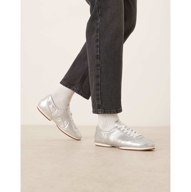 Polo Ralph Lauren Pony ballerina trainers in Silver