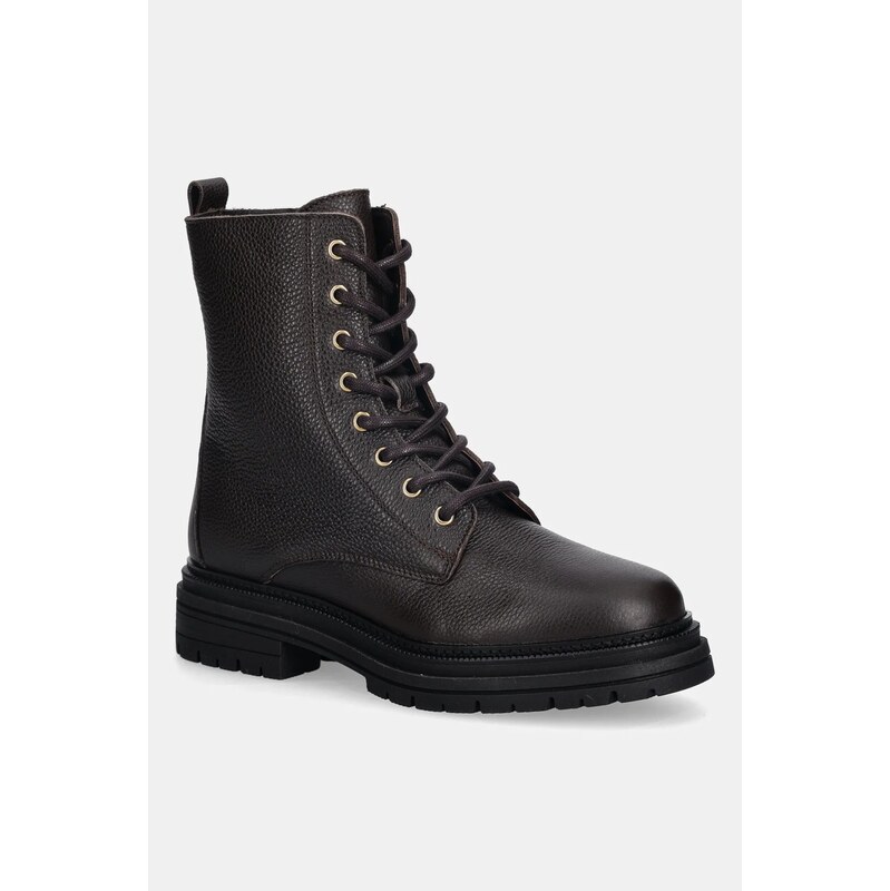 Kožené workery Tommy Hilfiger TH PLAQUE PEBBLE LACE BOOT 109150924
