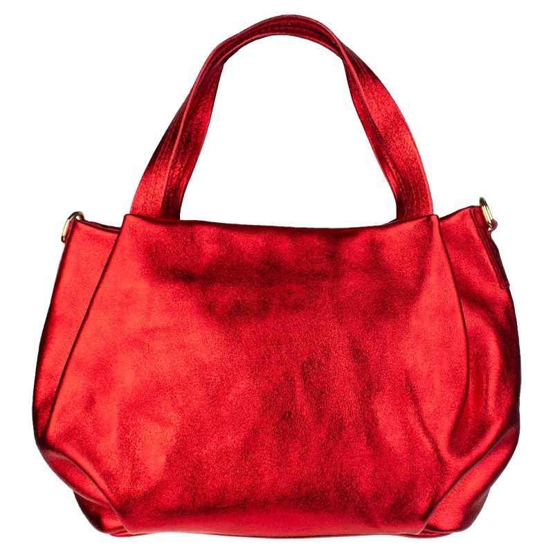 Červená kožená italská crossbody kabelka Tea Lucida Rossa