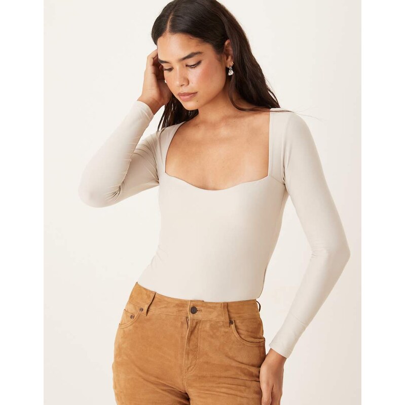 Abercrombie & Fitch long sleeve bodysuit with bra insert in