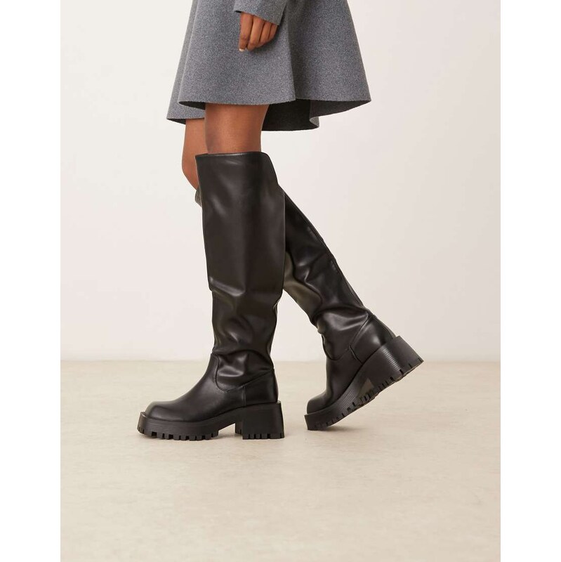 RAID Maureen knee boots with buckle detail in black 110931663