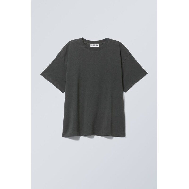 H&M - Relaxed Boxy Cotton T-shirt - šedá 108130952