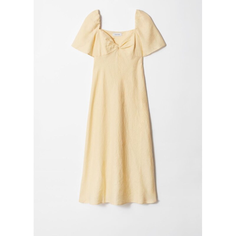 H&M - Lněné midi šaty - žlutá 108131054