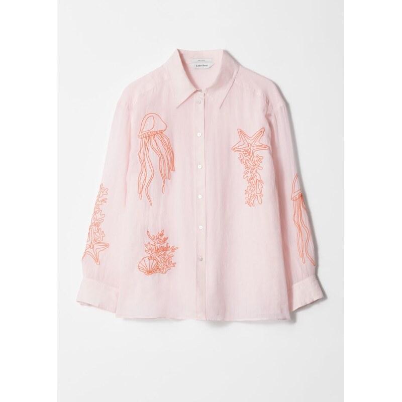 H&M - Vyšívaná ramie košile - růžová 108131302