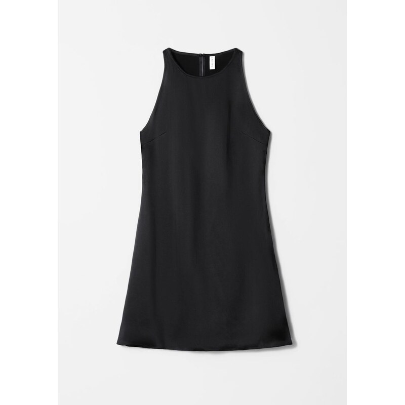 H&M - Saténové mini šaty - černá 108131247