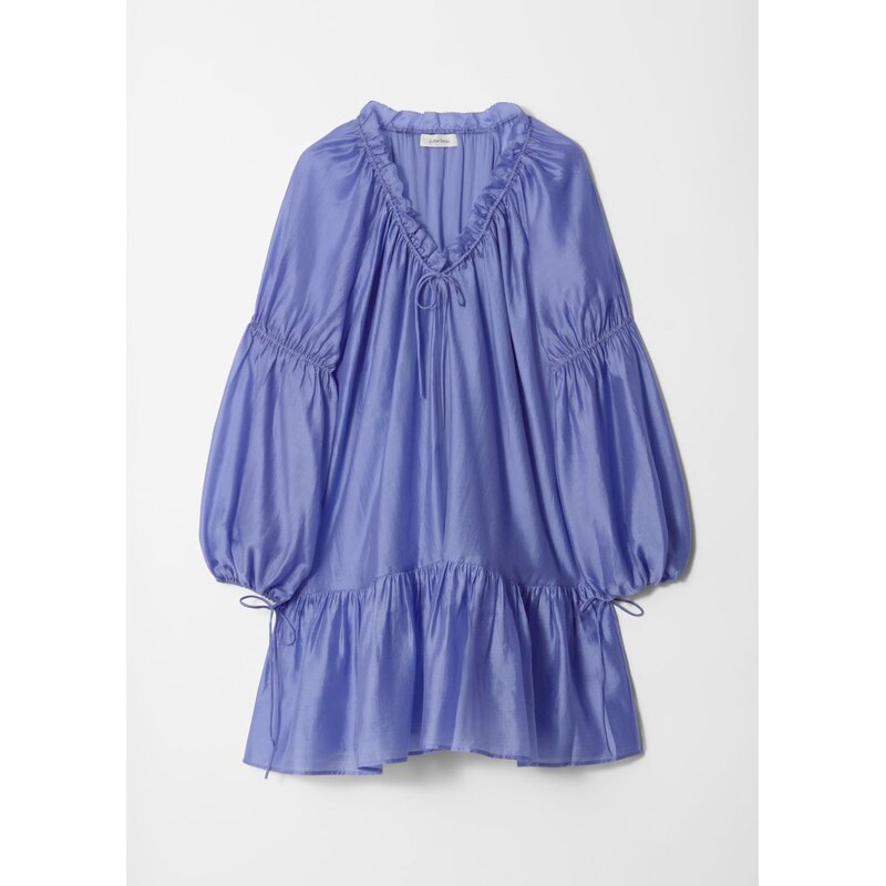 H&M - Flounced Mini Dress - modrá 108131349