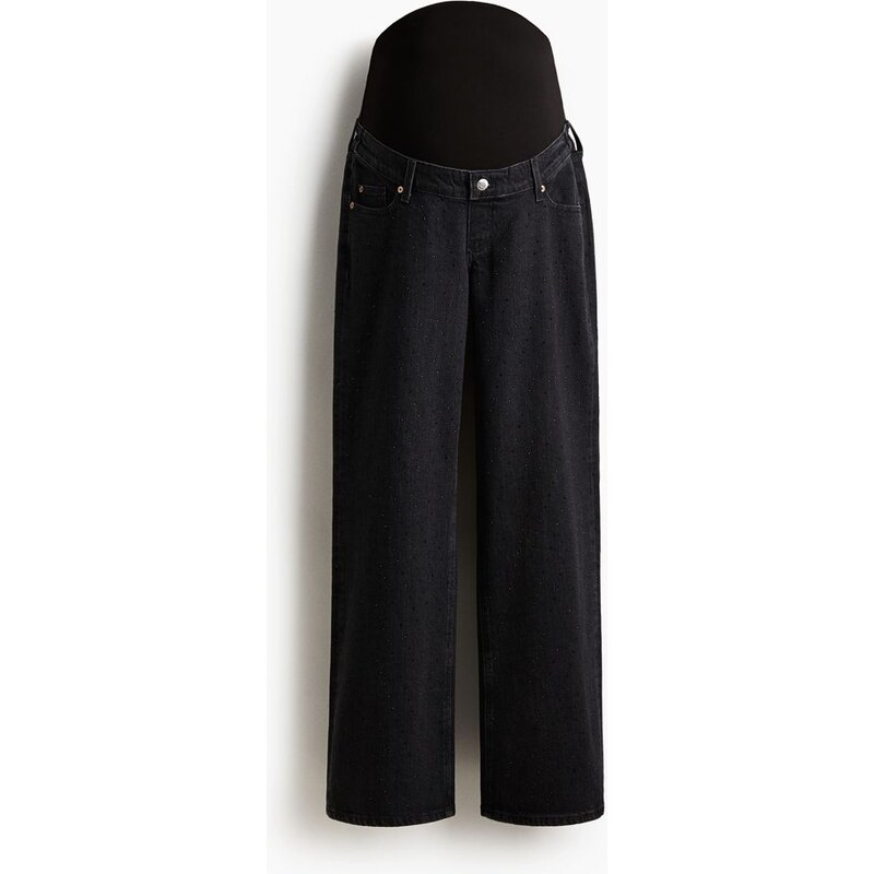 H&M - MAMA Široké džíny - Sepraná Černá