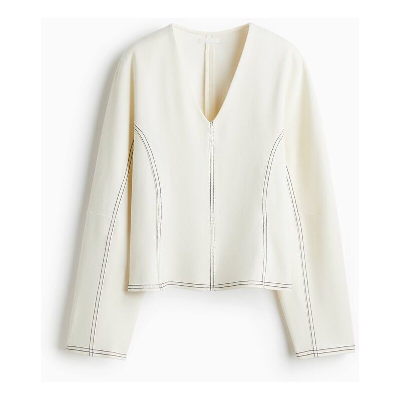 H&M - Tops výstřihem do V - Krémová