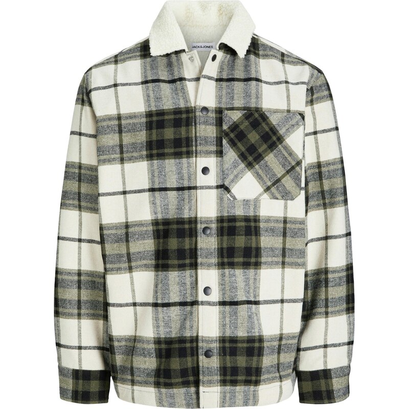 JACK & JONES Přechodná bunda JJZac olivová / černá / bílá