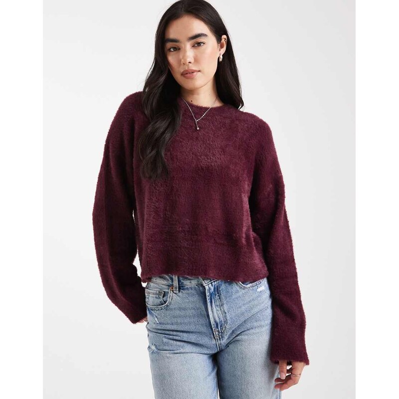 Miss Selfridge oversized lash jumper in plum-Purple 113261255