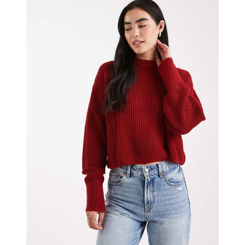 Miss Selfridge slouchy knit jumper in red 115511346