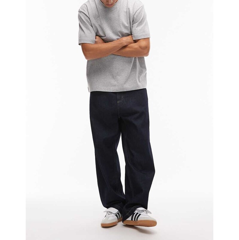 Carhartt WIP brandon baggy denim jeans in dark rinse-Blue