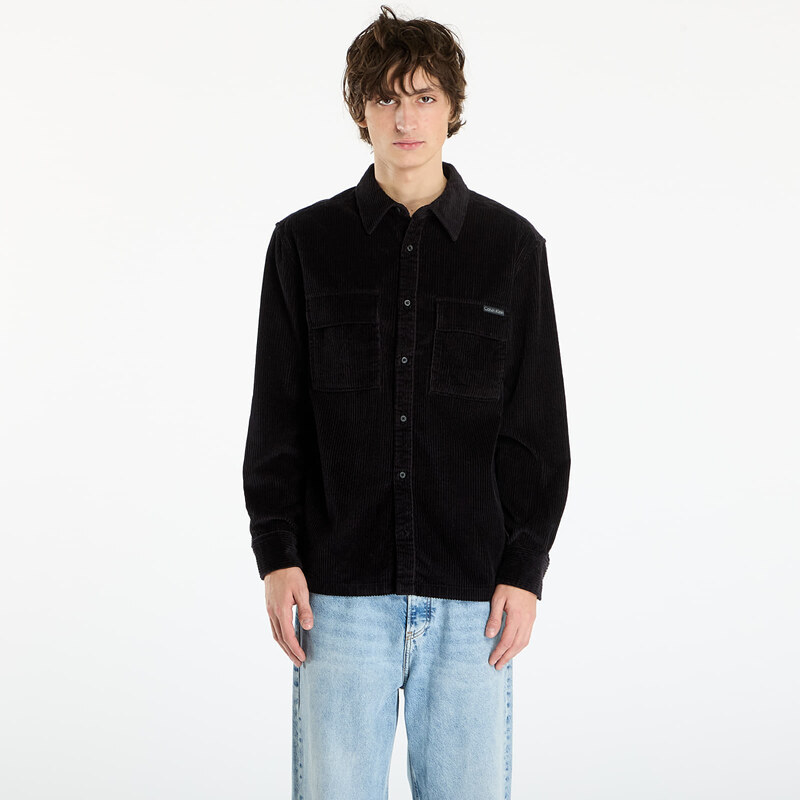 Košile Calvin Klein Jeans Ls Corduroy Pocket Shirt Black S