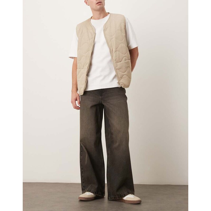 ASOS DESIGN loose jeans in washed black with brown tint