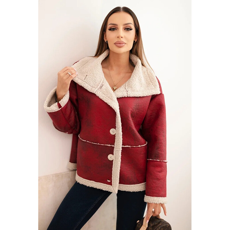 K-Fashion Dámská bunda Plus Size s kapucí a kapsami zateplená