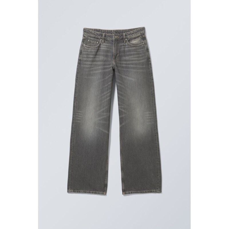 H&M - Prostorné Džíny S Nízkým Pasem, Volný Široký Střih - šedá 108130573