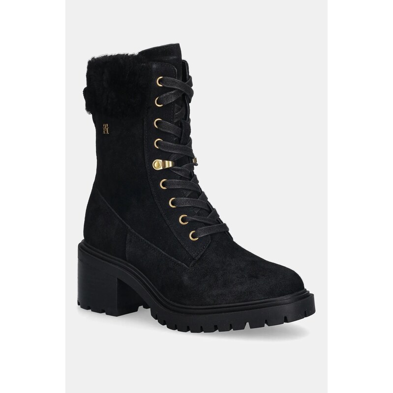 Tommy Hilfiger Semišové boty Tommy Hilfiger TH SHEARLING LACE UP