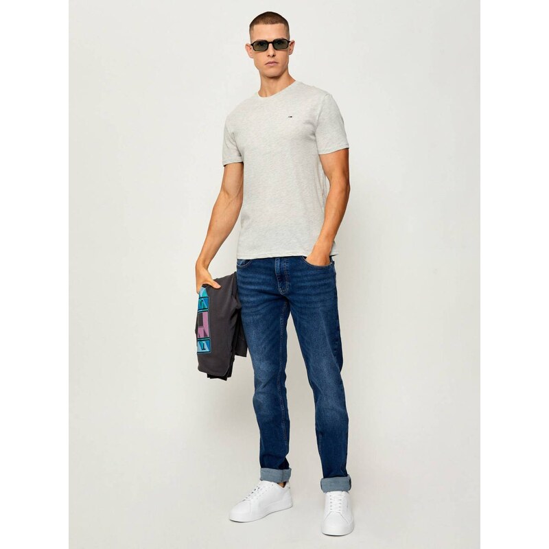 Tommy Jeans pánské šedé triko