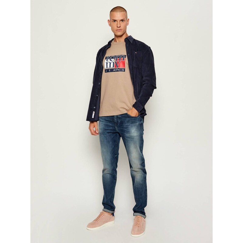 Tommy Jeans pánské světle hnědé triko